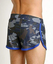 MEDIUM Modus Vivendi Swimwear Camo Jogging Cut Swim-Short Blue S1722 38 - SexyMenUnderwear.com
