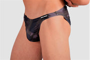 MEDIUM Modus Vivendi Swimwear Camo Low Cut Swim-Brief Khaki S1711 17 - SexyMenUnderwear.com
