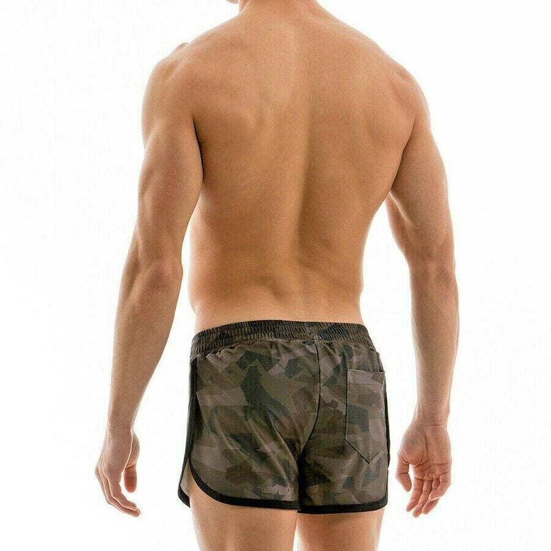 MEDIUM Modus Vivendi Swimwear Jogging Cut Camo Swim-Short Khaki S1722 38 - SexyMenUnderwear.com