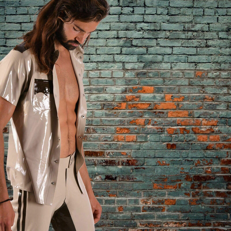 MEDIUM Police Uniform Fetish Mens Rubber Latex Suits Polymorphe Canada - SexyMenUnderwear.com