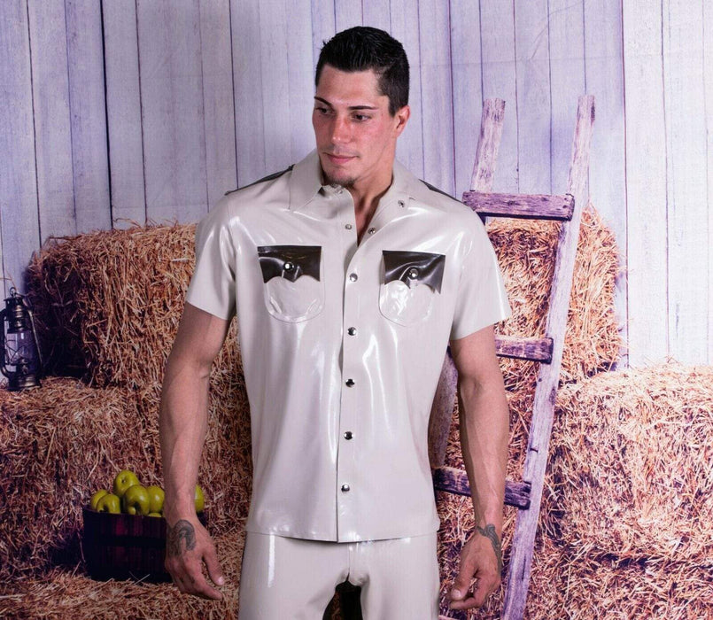 MEDIUM Police Uniform Fetish Mens Rubber Latex Suits Polymorphe Canada - SexyMenUnderwear.com