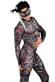 Men Stretchy 3D Effect Devilish Body suit  S/M 3111 2