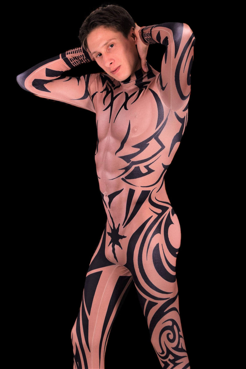 Men Stretchy Body suit Tattooed Boy  S/M 3108 2