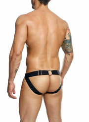 MOB Eroticwear Jockstrap Dngeon Chainlink Jock O/S Black DMBL02 2 - SexyMenUnderwear.com