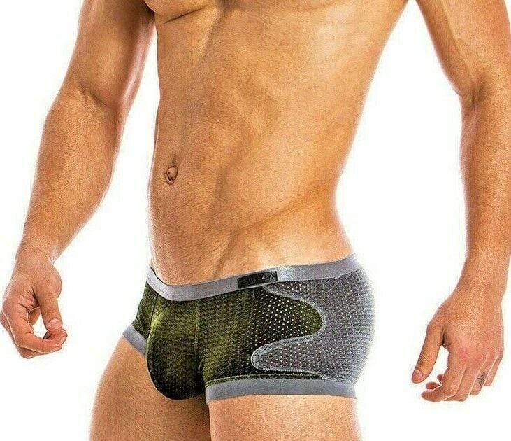 Modus Vivendi Boxer Briefs Luxury Soft Velvet Perforated Khaki 17821 4 - SexyMenUnderwear.com
