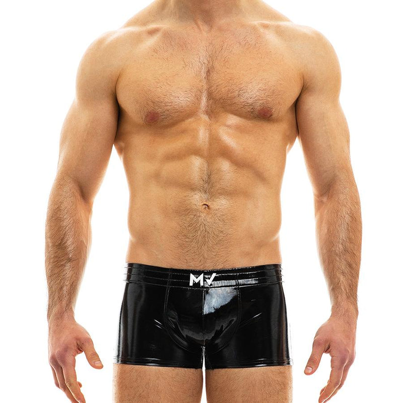 Modus Vivendi Boxer Viral Vinyl Glossy & Shiny Lavish Black 08021 51 - SexyMenUnderwear.com