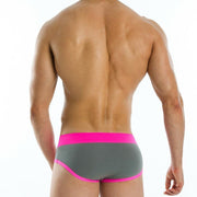 Modus Vivendi Brief Neon Boxer Briefs Slip Soft Cotton Grey 03612 37 - SexyMenUnderwear.com