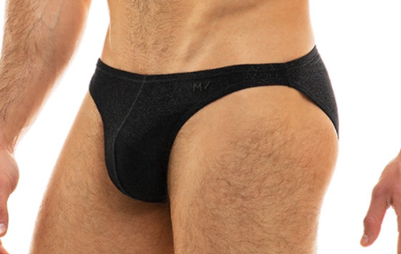 Modus Vivendi Briefs Lurex Yarns Glam Sparkle Low-Cut Brief Black 10012 34 - SexyMenUnderwear.com