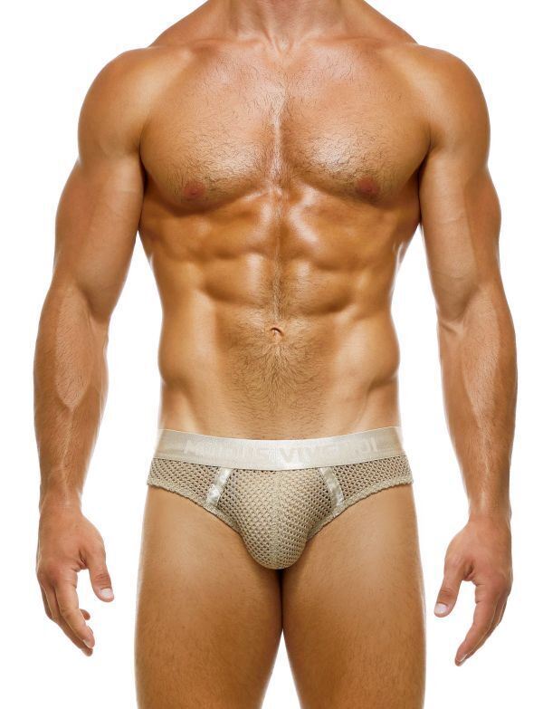 Modus Vivendi Classic Brief Host Shiny Satin Look Chic Briefs Ivory 03214 74 - SexyMenUnderwear.com