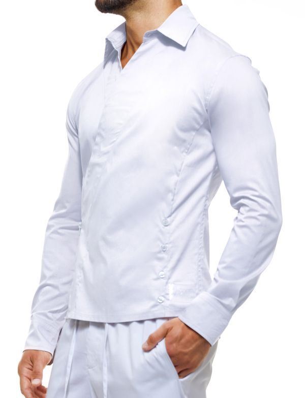 Modus Vivendi Core Croise Shirt Lightweight Elasticated Cotton White FA2254 26 - SexyMenUnderwear.com
