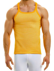 Modus Vivendi Country Tanktop Soft Petit Carreau Jacquard Yellow Tank 02231 69 - SexyMenUnderwear.com