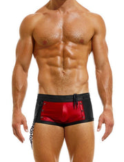 Modus Vivendi Dark Swim-Trunk Boxer Side Studs Removable Chain Wine GS2221 27 - SexyMenUnderwear.com