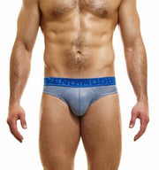 Modus Vivendi Exclusive Brief Lurex & Spandex Yarns Steel Blue Briefs 24224 - SexyMenUnderwear.com