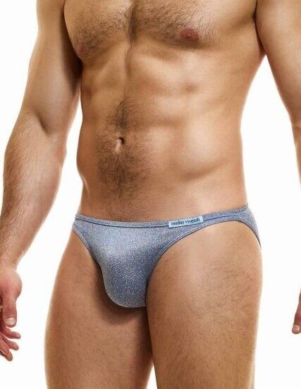 Modus Vivendi Exclusive Low-Cut Briefs Lurex Yarns Steel Blue 24225 - SexyMenUnderwear.com