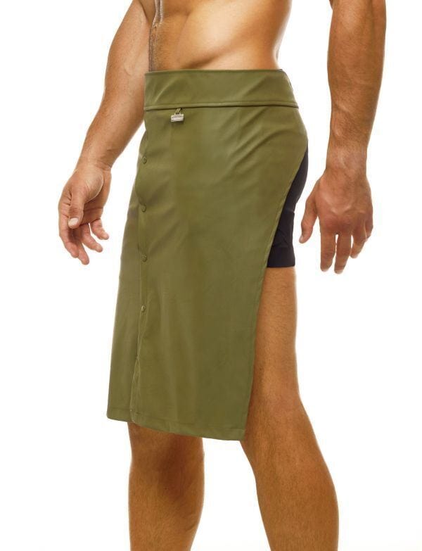 Modus Vivendi Faux-Leather Legacy Apron Fillam Pelle Khaki 11161 56 - SexyMenUnderwear.com