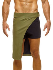 Modus Vivendi Faux-Leather Legacy Apron Fillam Pelle Khaki 11161 56 - SexyMenUnderwear.com