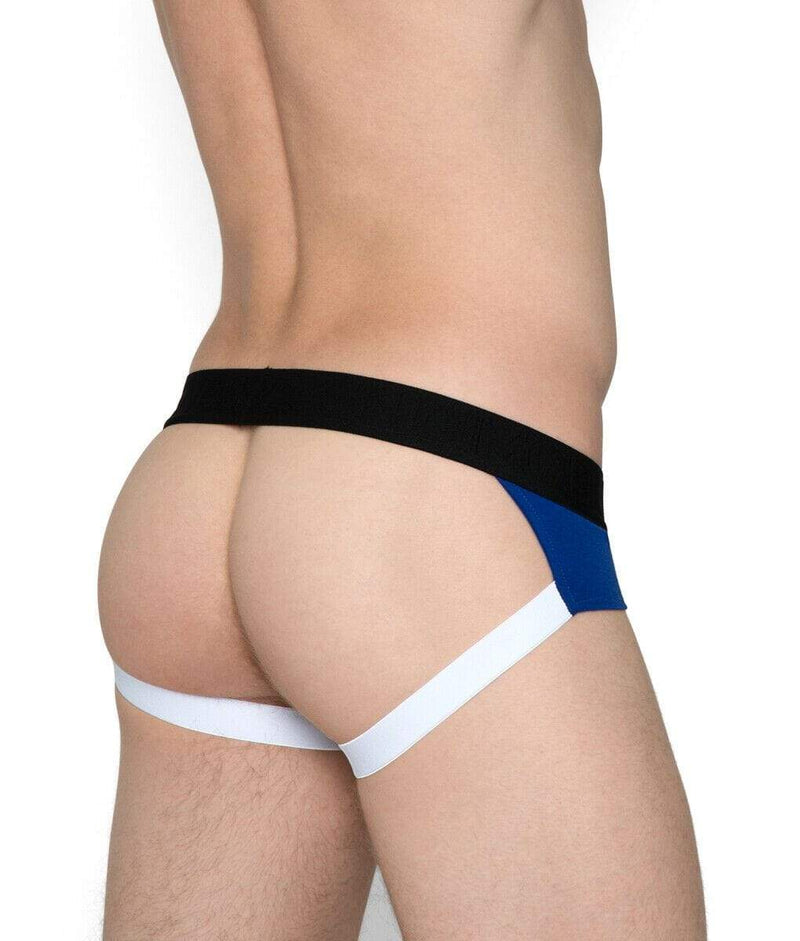 Modus Vivendi Jock Multi C-Through Mesh Cotton Mini Jockstrap Blue 05812 14 - SexyMenUnderwear.com