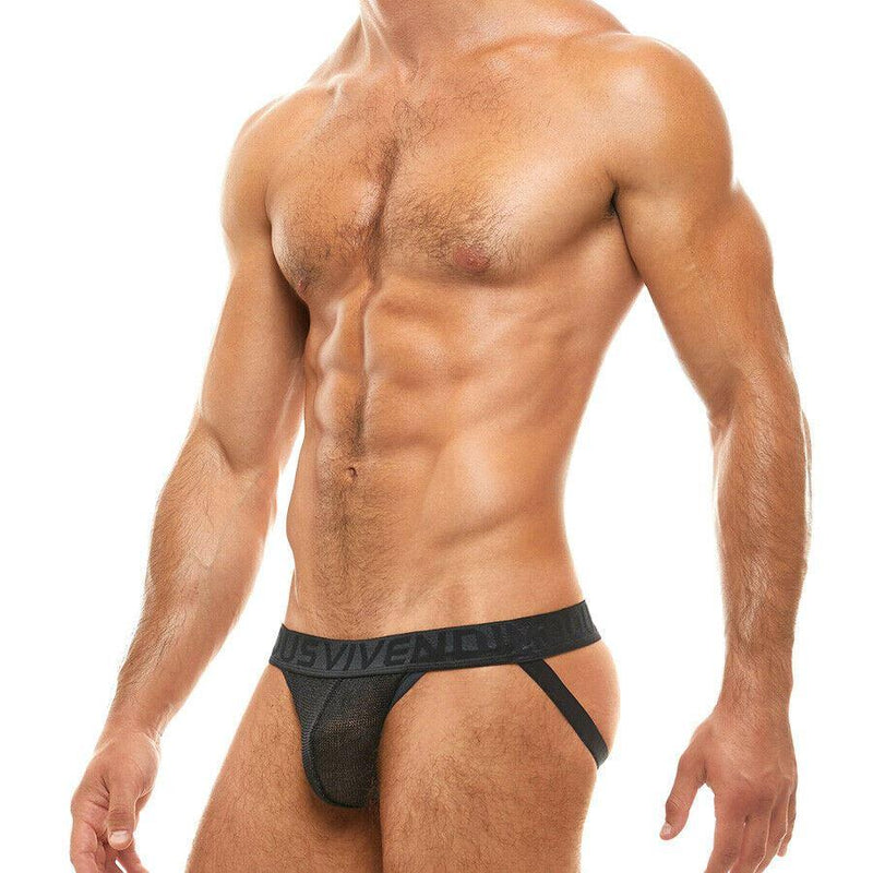 MODUS VIVENDI Jockstrap Metallic Yarns New Black Jock 01011 54 - SexyMenUnderwear.com