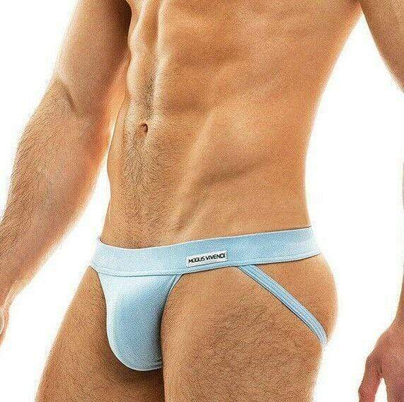 Modus Vivendi Jockstrap Vegan Suede Light Blue 13913 32 - SexyMenUnderwear.com