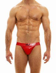 MODUS VIVENDI Jockstrap Viral Vinyl Look Glossy Red Jock 08011 - SexyMenUnderwear.com