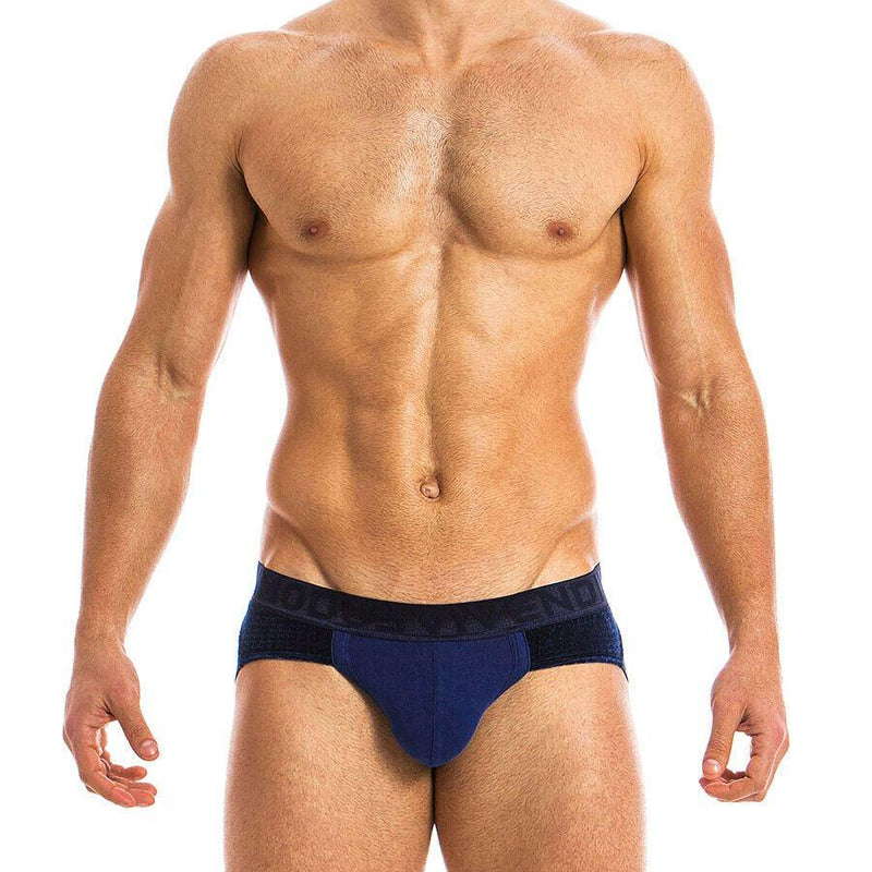 Modus Vivendi Jockstrap Wolf Jock perforated velvet fabric Blue 18811 47 - SexyMenUnderwear.com