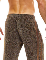 MODUS VIVENDI King Cheetah Pants Gray Jacquard Metallic Legging Rose Gold 13161 - SexyMenUnderwear.com