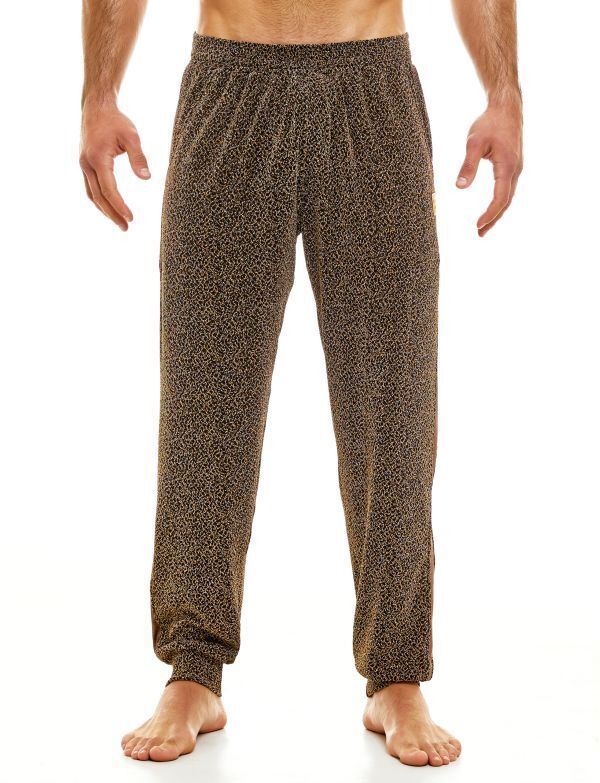 MODUS VIVENDI King Cheetah Pants Gray Jacquard Metallic Legging Rose Gold 13161 - SexyMenUnderwear.com