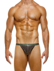 Modus Vivendi Knight Combo Tanga Brief Knitted Cotton Iridescent Khaki 05216 41 - SexyMenUnderwear.com