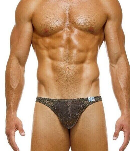 Modus Vivendi Knight Iris Low-Cut Brief Combo Snake & Lurex Yarns Khaki 05212 41 - SexyMenUnderwear.com