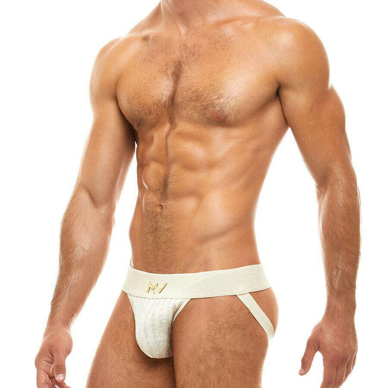 Modus Vivendi Knitted Jockstrap Ivory High Quality PW Cotton Jock 07111 43 - SexyMenUnderwear.com