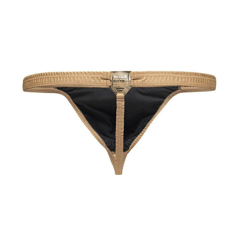 Modus Vivendi Leather Legacy Thongs Mania Faux-Leather Thong Camel 11117 57 - SexyMenUnderwear.com