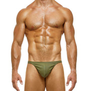 Modus Vivendi Leather Legacy Thongs Mania Faux-Leather Thong Khaki 11117 57 - SexyMenUnderwear.com