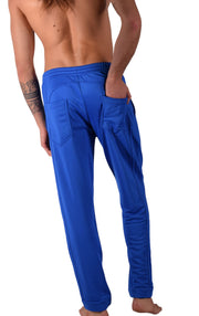 Modus Vivendi Legging Diagonal Poly Tricot Pants Adjustable Cords Blue 10352 - SexyMenUnderwear.com
