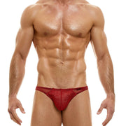 Modus Vivendi Low-Cut Brief Armor Mesh Knitted Metallic Yarns Red 01013 53 - SexyMenUnderwear.com