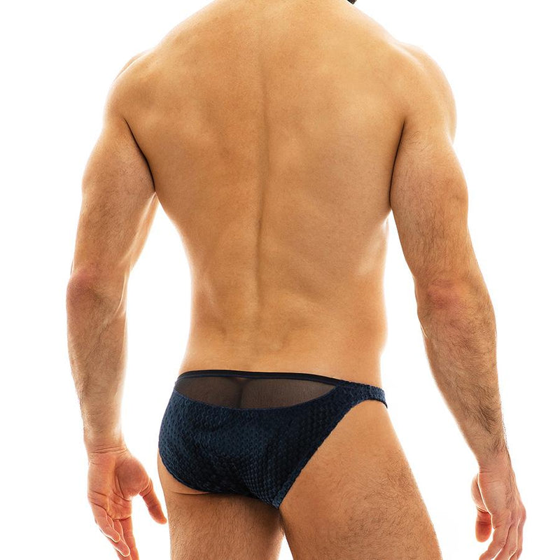 Modus Vivendi Low-Cut Brief Tiffany's Velvet Mesh Briefs Blue 12012 29 - SexyMenUnderwear.com
