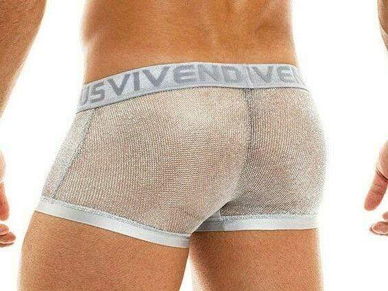 Modus Vivendi Luxury Boxer Armor Metallic Yarns Silver 01021 54 - SexyMenUnderwear.com