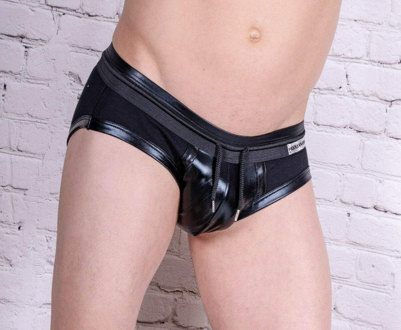Modus Vivendi S Modus Vivendi Brief Military Leather-Look Stretchy Briefs Black 08511 44A