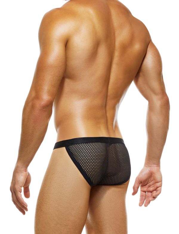 Modus Vivendi Net Trap Tanga Brief Semi-Transparent Fishnet Briefs Black 06112 - SexyMenUnderwear.com