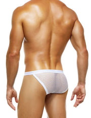 Modus Vivendi Net Trap Tanga Brief Semi-Transparent Fishnet Briefs White 06112 - SexyMenUnderwear.com