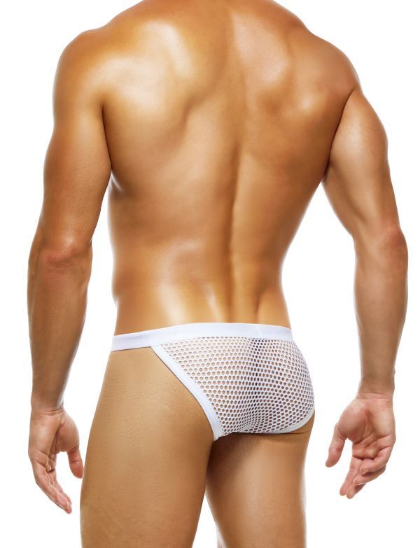 Modus Vivendi Net Trap Tanga Brief Semi-Transparent Fishnet Briefs White 06112 - SexyMenUnderwear.com
