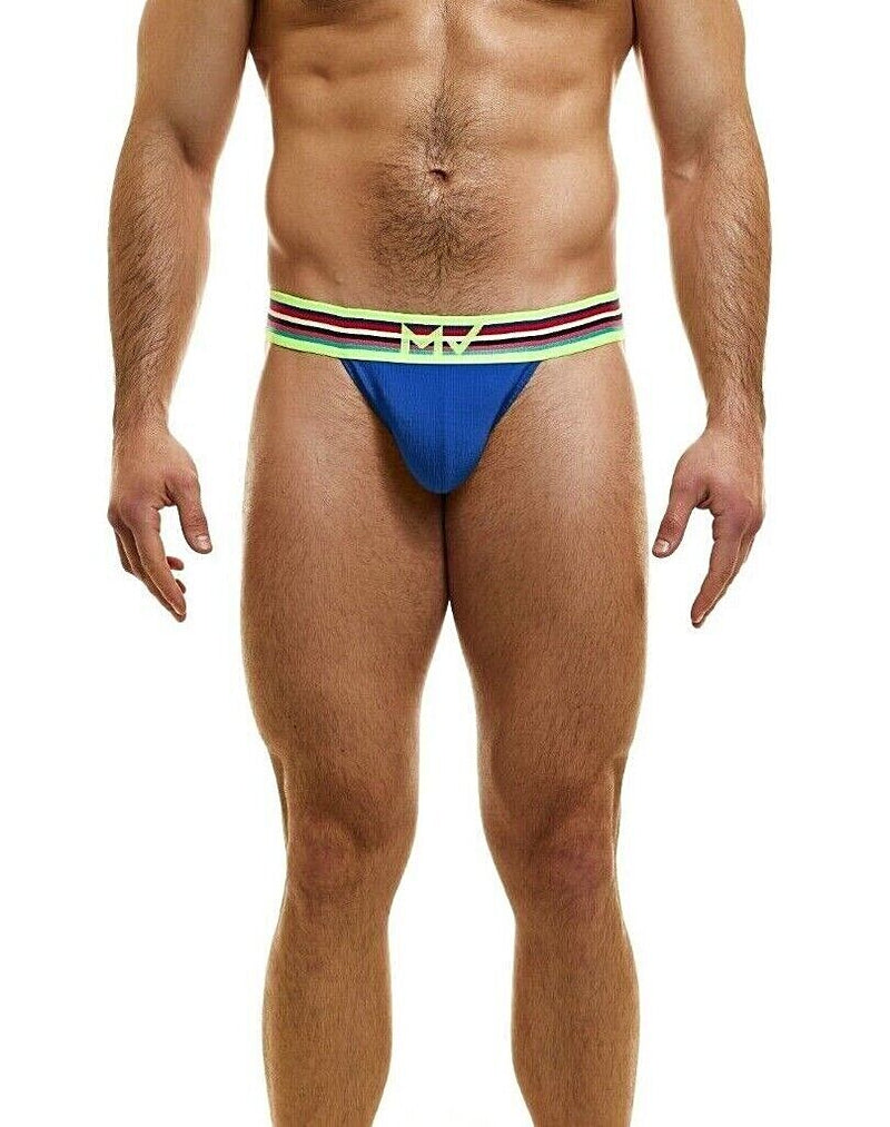 Modus Vivendi Peace Thong Low-Rise Eco Ribbed Cotton Thongs Blue 04015 74 - SexyMenUnderwear.com