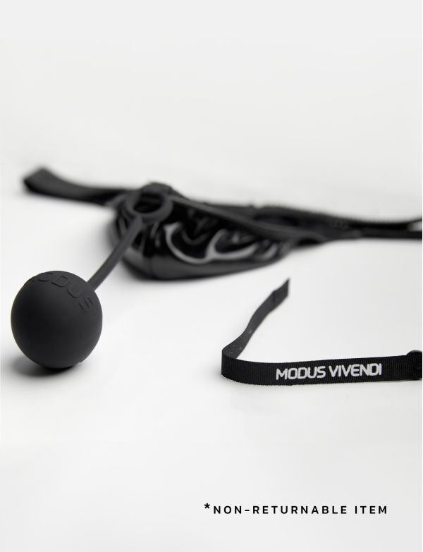 Modus Vivendi Pleasure Thong Roomy Pouch Mat Rubber Leather Thongs 22222 - SexyMenUnderwear.com