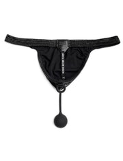 Modus Vivendi Pleasure Thong Roomy Pouch Mat Rubber Thong Khaki 22222 - SexyMenUnderwear.com