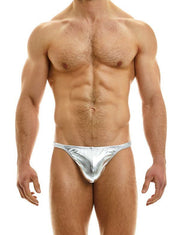 Modus Vivendi Pleasure Thongs Roomy Pouch Metallic Silver Thong 22222 - SexyMenUnderwear.com