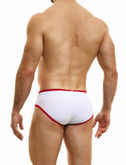Modus Vivendi Retro Fly Brief Internal Drawstring V-Front Eco Briefs White 14318 - SexyMenUnderwear.com