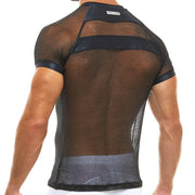 Modus Vivendi Shirt Luxury Metallic Yarns Knit T-Shirt Armor Black 01041 53 - SexyMenUnderwear.com