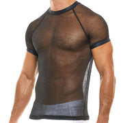 Modus Vivendi Shirt Luxury Metallic Yarns Knit T-Shirt Armor Black 01041 53 - SexyMenUnderwear.com