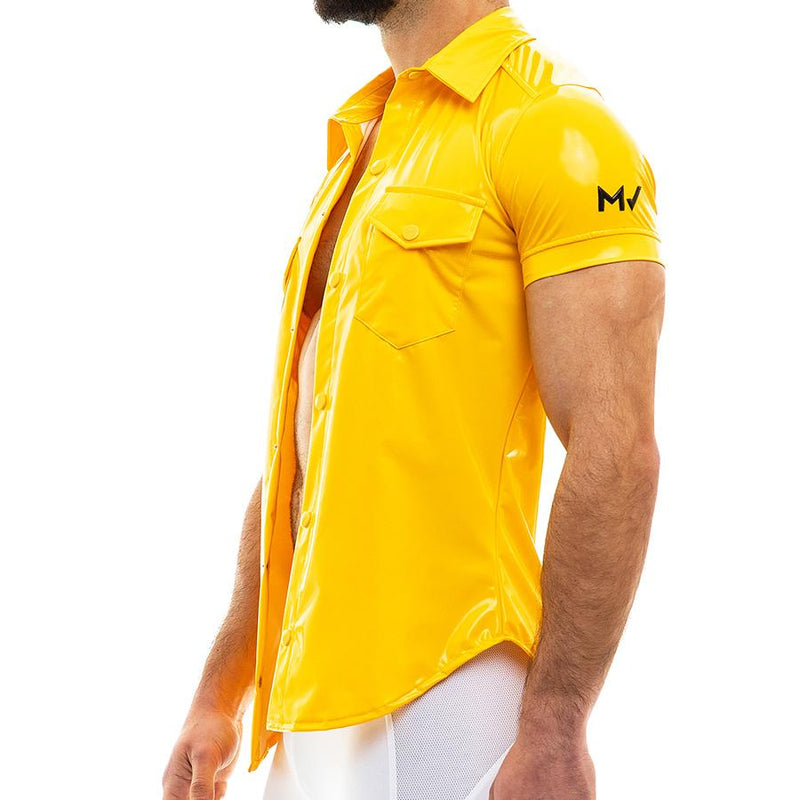 MODUS VIVENDI Shirts Viral Vinyl Muscle Fit Yellow Shirt 08041 50 - SexyMenUnderwear.com