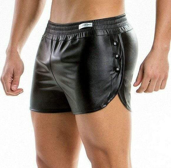 Modus Vivendi Short Leather-Look Shorts Black 20561 15 - SexyMenUnderwear.com