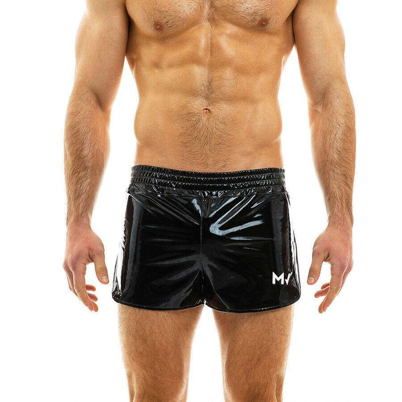 Modus Vivendi Short Viral Vinyl Glossy & Shiny Shorts Lavish Black 08061 36 - SexyMenUnderwear.com